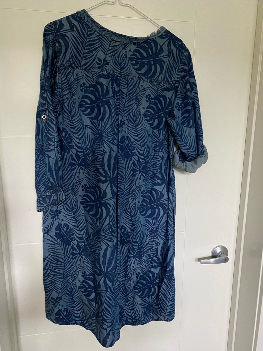 Picadilly Canada Blue Tropical Print Button Tunic Dress - 100% Lyocell - Picture 7 of 10